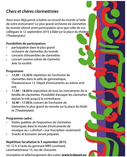 LCO Basel - Largest Clarinet Orchestra of the World - le plus grand orchestre de clarinettes du monde - jacques-giraud.fr